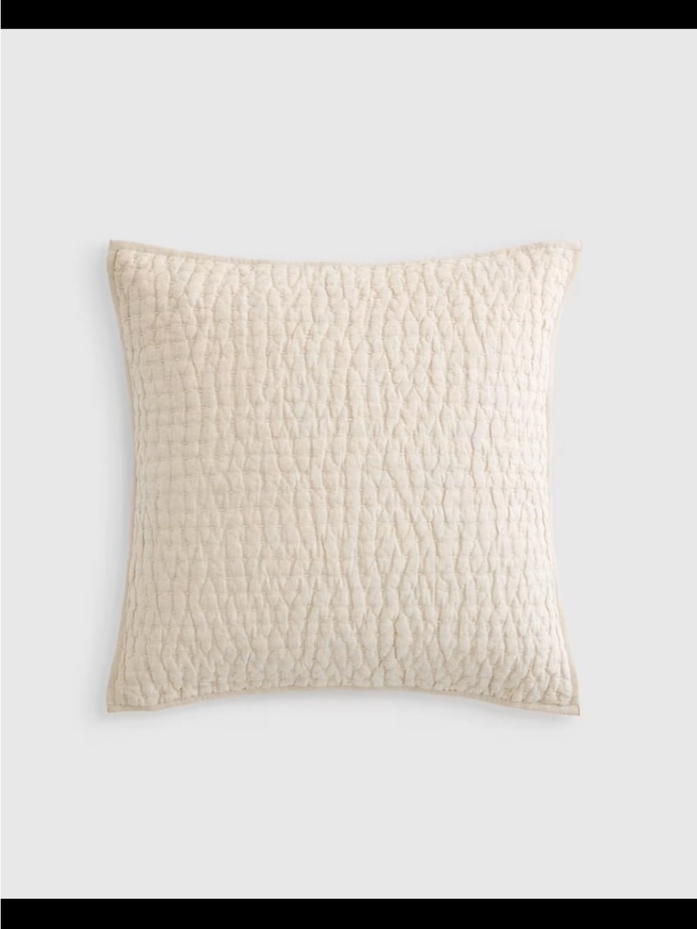 European Linen Cotton Stitch Quilted Euro Sham 26x26